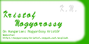 kristof mogyorossy business card
